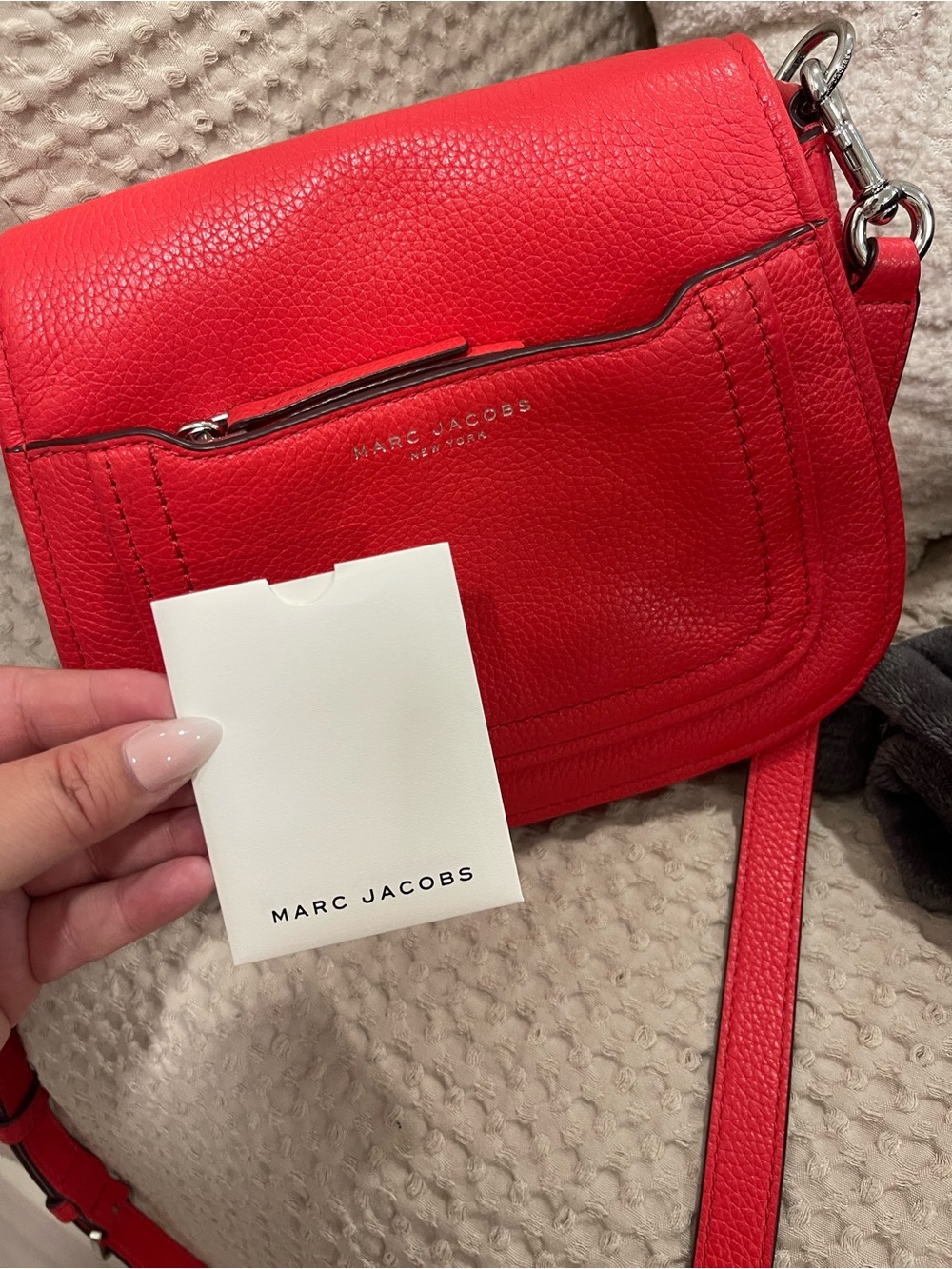 Marc Jacobs Bright Red Pebbled Leather Crossbody
